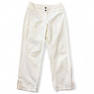 Vintage 90s/Y2K White House Black Market White Cropped Pants, Women's Size 2